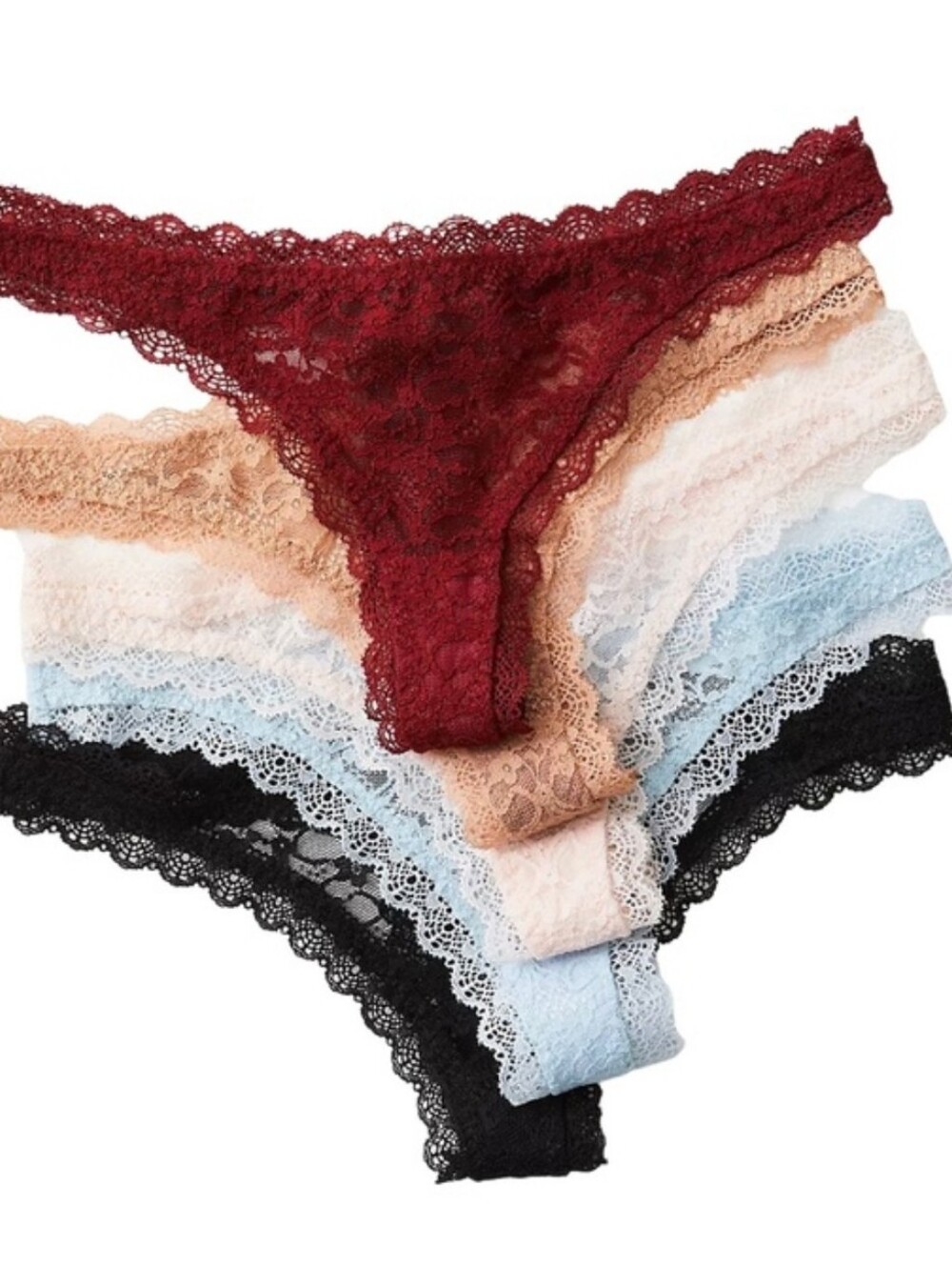 INTIMATELY BY FREE People Lace Low-Rise Thong Panties Set of 5 Colors NWT MED - Picture 4 of 13